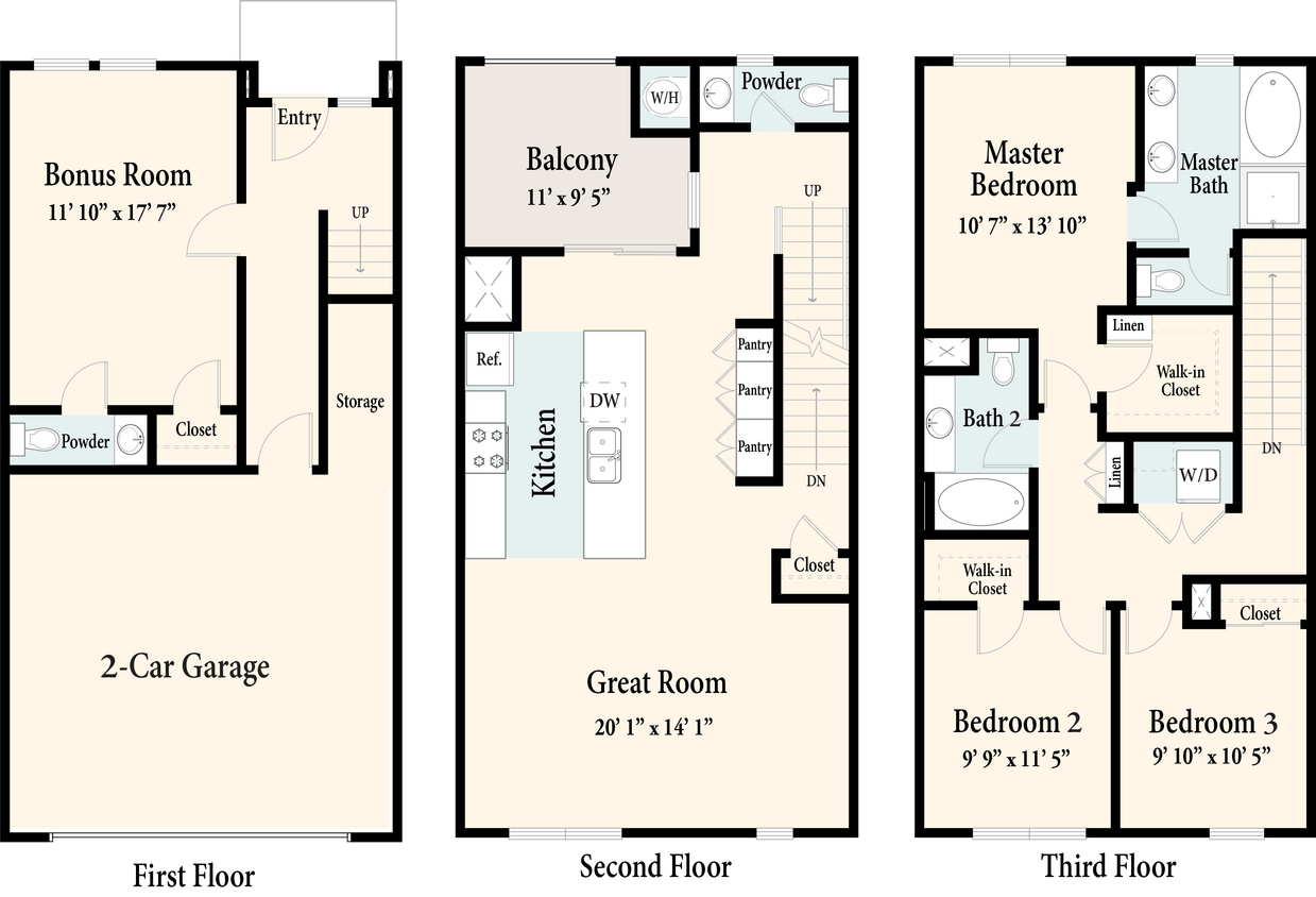 Floor Plan - The Townhomes - Plan 5