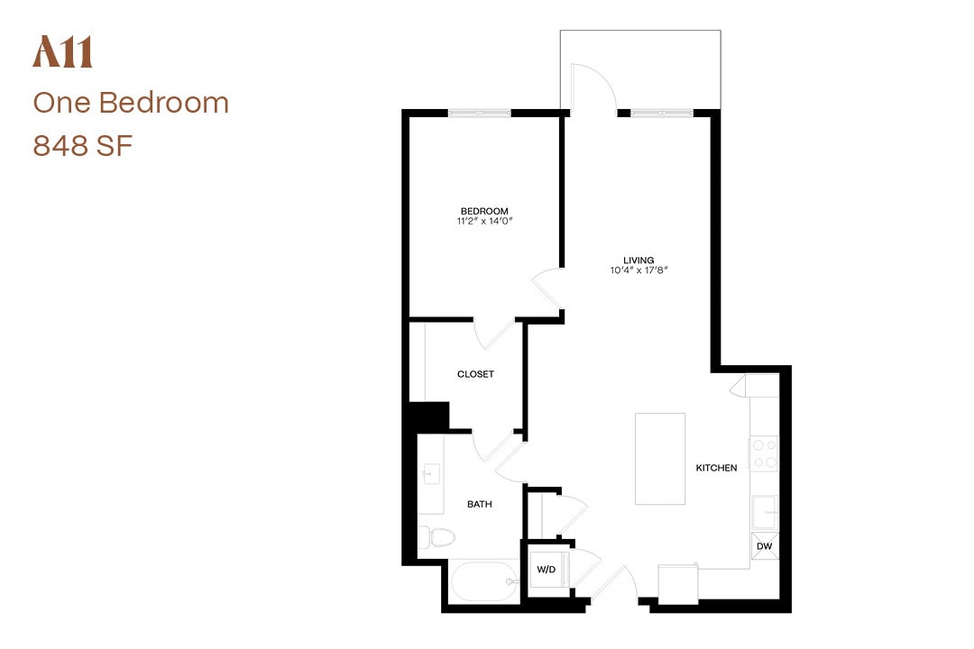 Floor Plan - One Bedroom A11