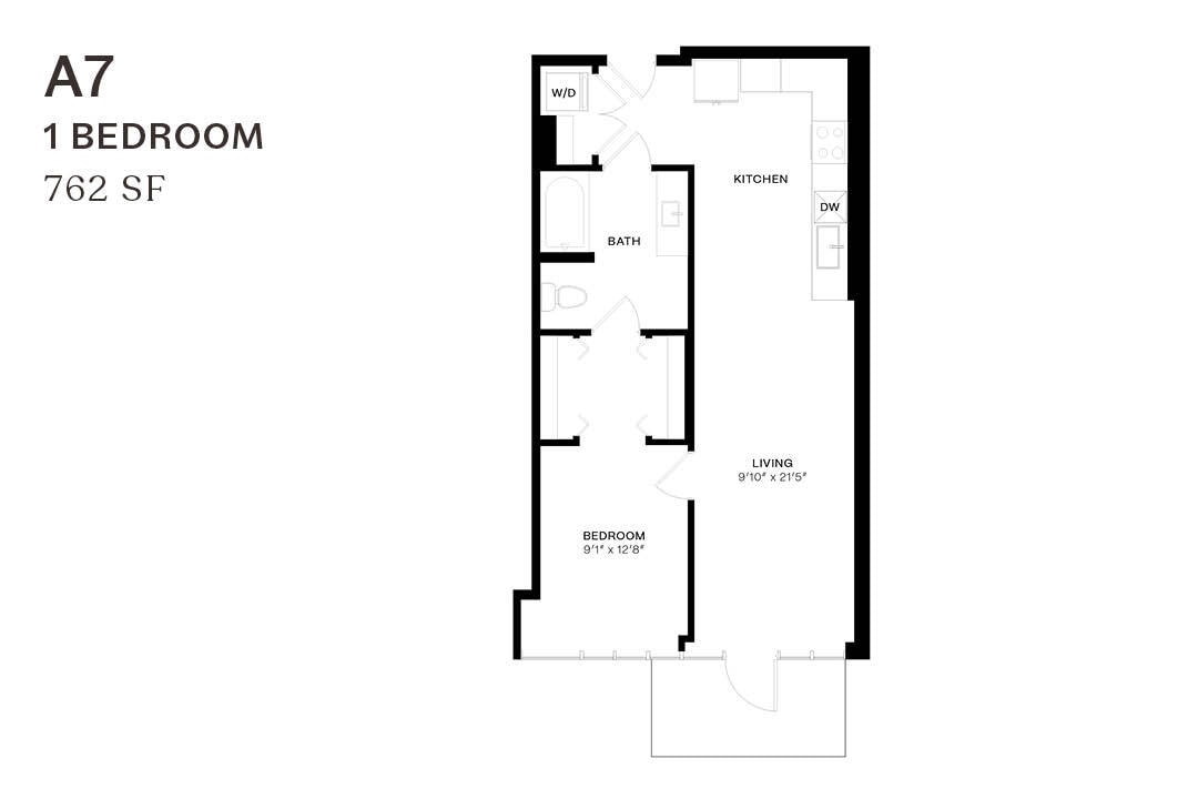 Floor Plan - One Bedroom A7