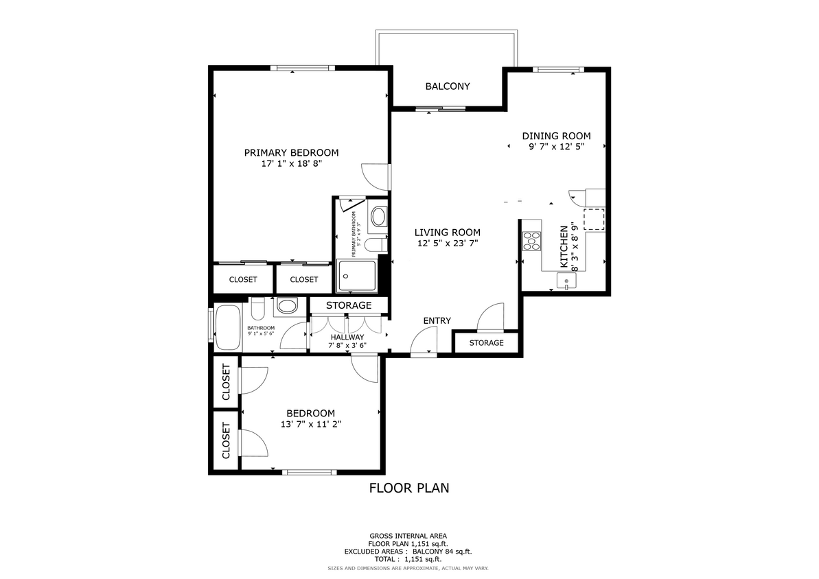 Floor Plan - 2 Bedroom, 2 Bathroom