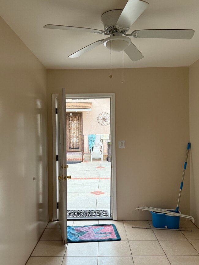 Front door from inside unit. Back door of front house - 17526 Horace St Unit Garage attached apartment