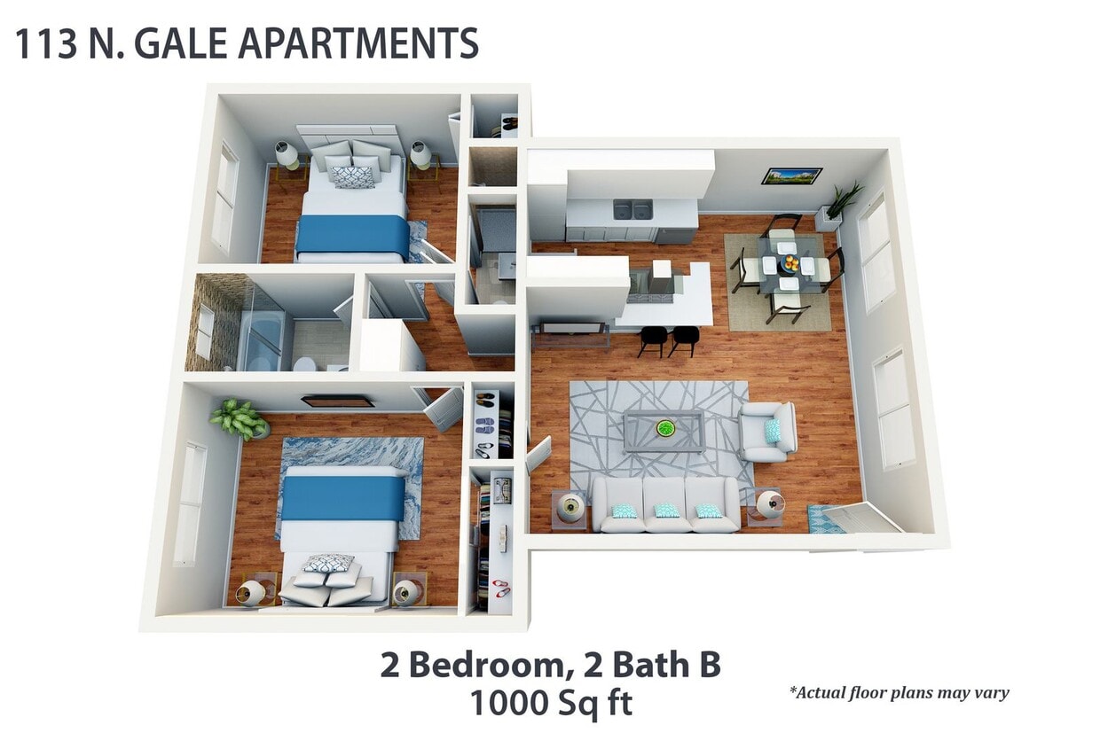 Floor Plan - 2 Bedroom, 2 Bath