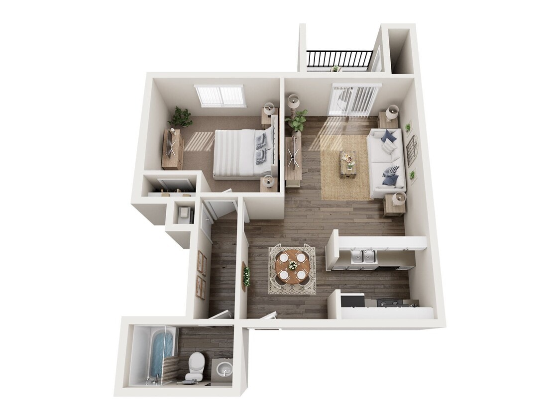 Floor Plan - One Bedroom One Bathroom B