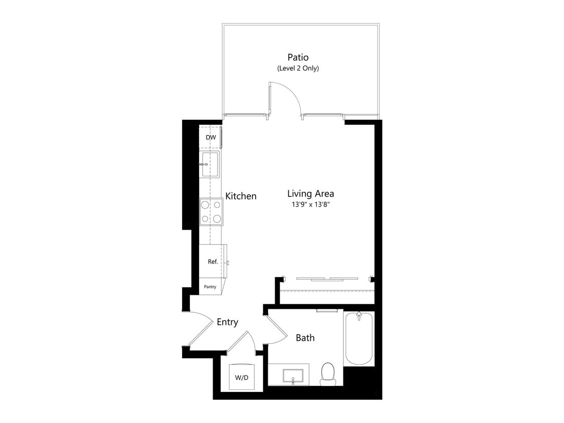 S2 | Studio | 408 SF - S2