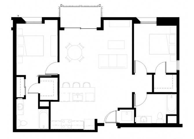Floor Plan - 2x2 A1