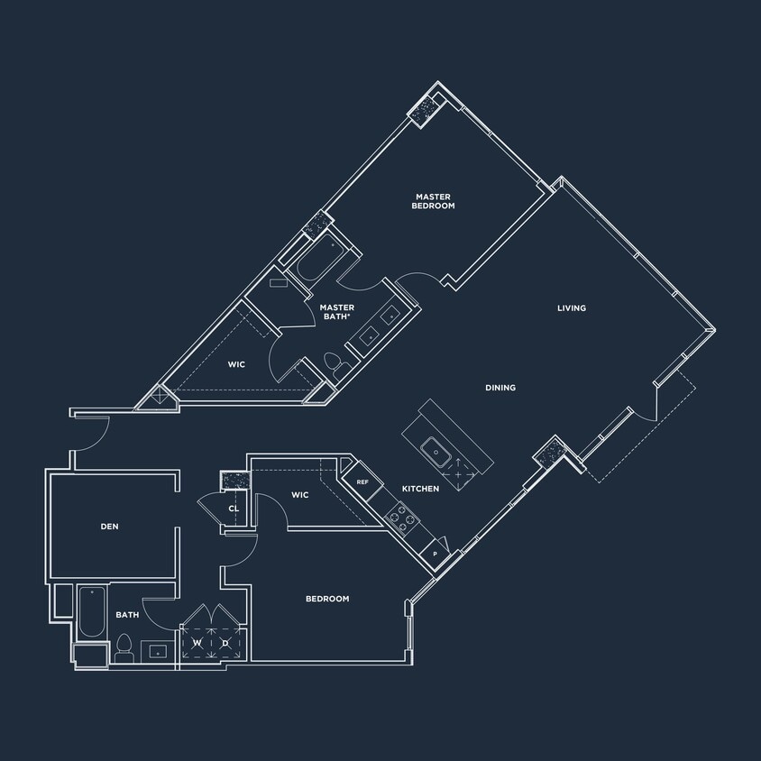 Floor Plan - TWO BEDROOM + DEN