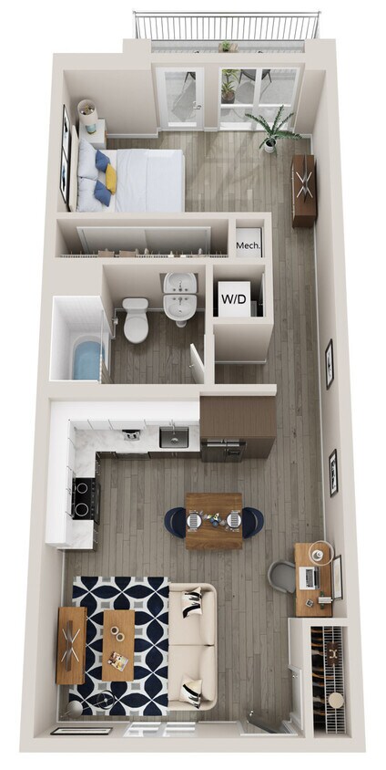 Floor Plan -  A3 - Junior 1 Bedroom