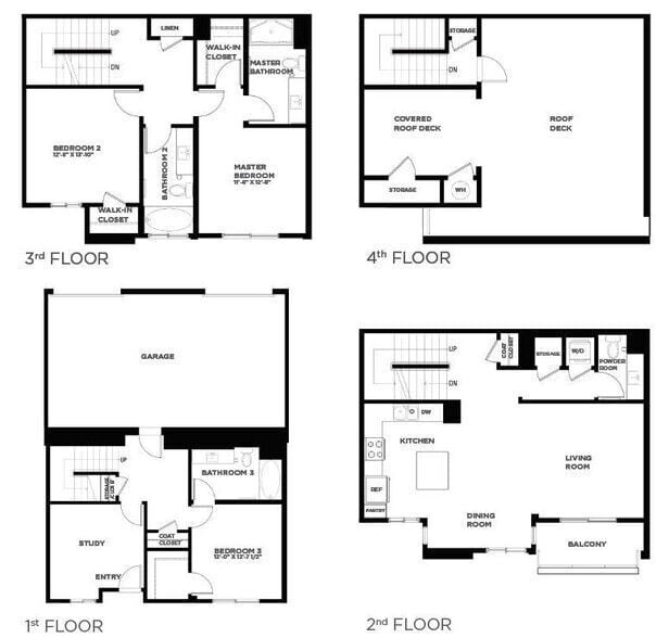 Floor Plan - 3 Bed / 3.5 Bath - Townhome