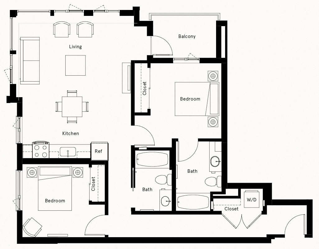 Floor Plan - 2 Bed/2 Bath-A2