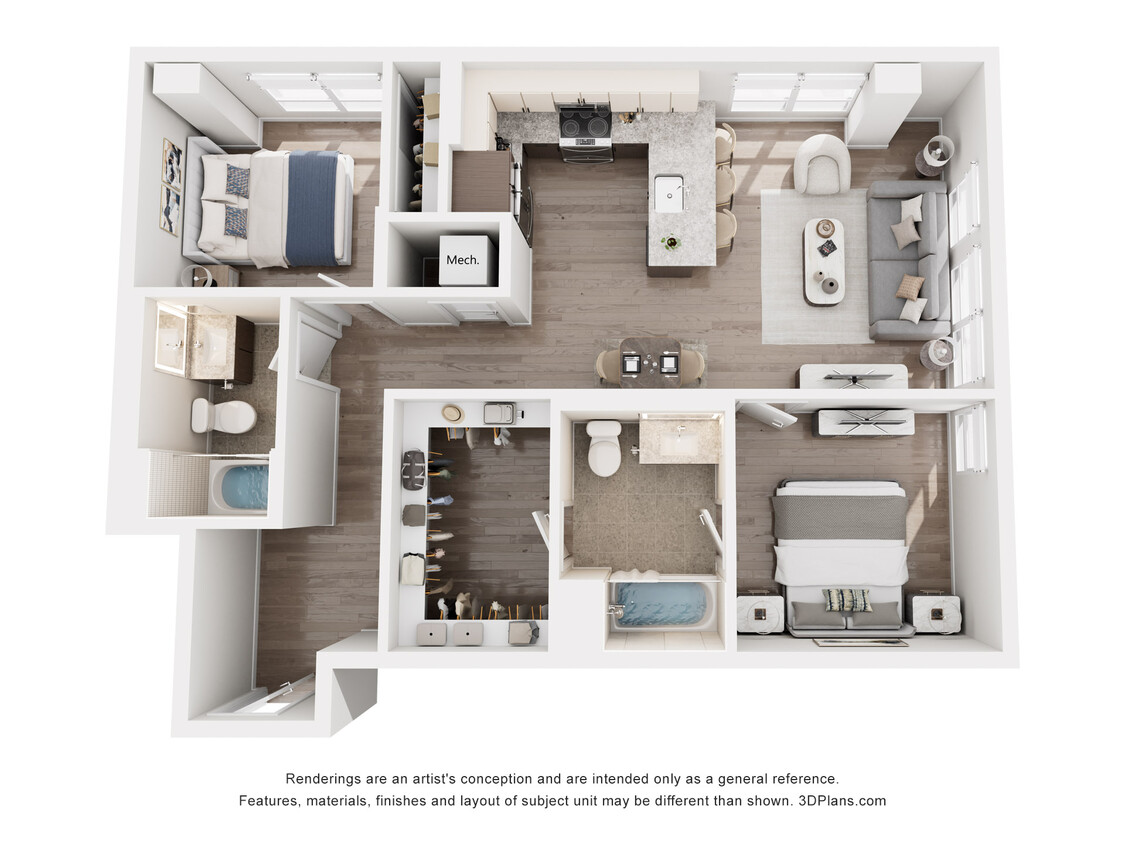 Floor Plan - B - 2 Bedroom