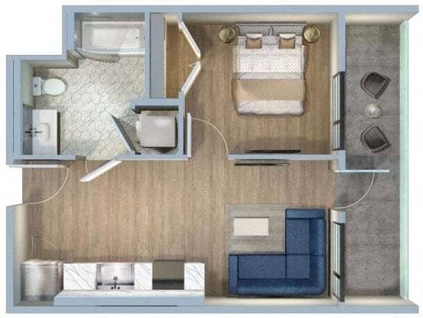 Floor Plan - 1 Bed/1 Bath-1J/1K/1L