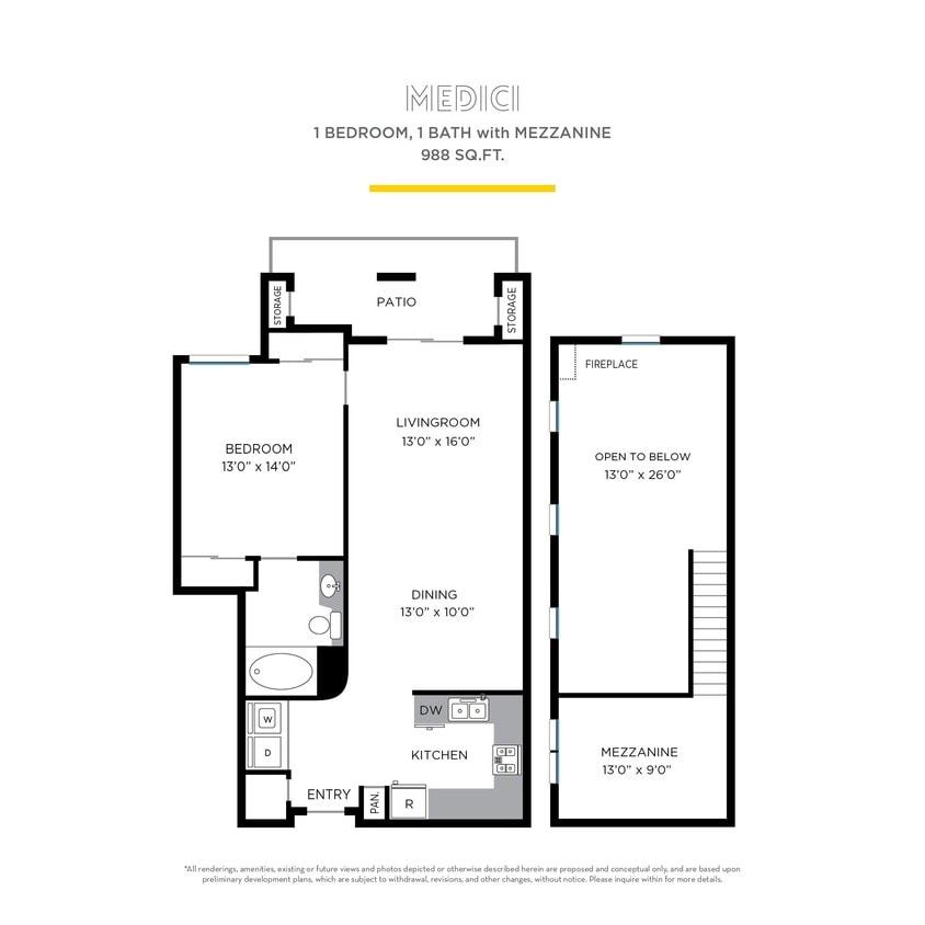 Floor Plan - Medici with Mezzanine