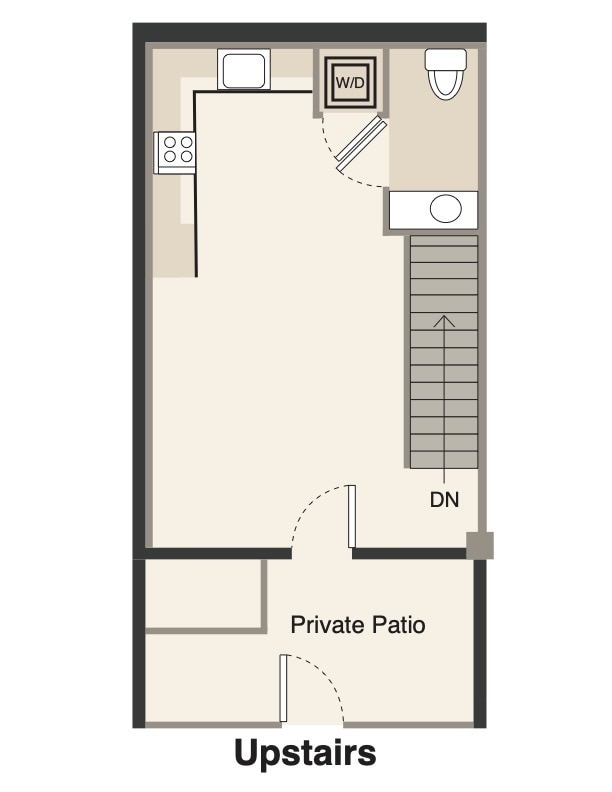 Floor Plan - A 1 bed 1.5 bath