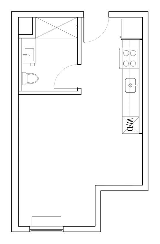 Floor Plan - 001 Studio 364 sqft