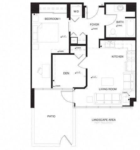 Floor Plan - 1H Den w Balcony