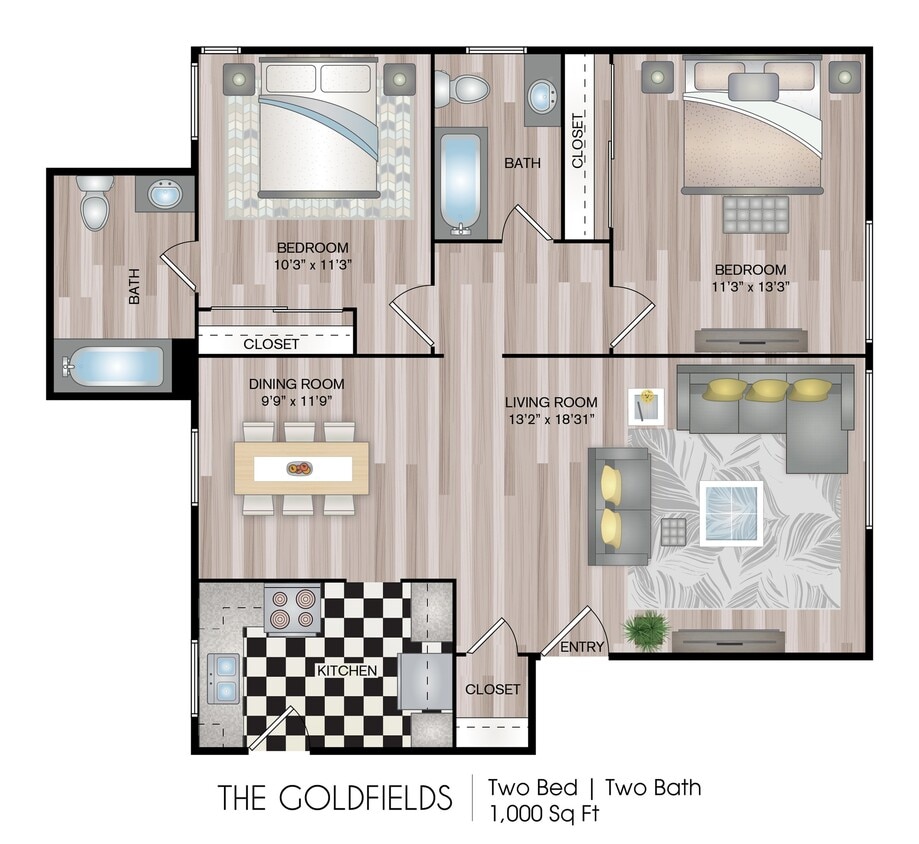 1000 sq ft - The Goldfields Renovated (Garden)