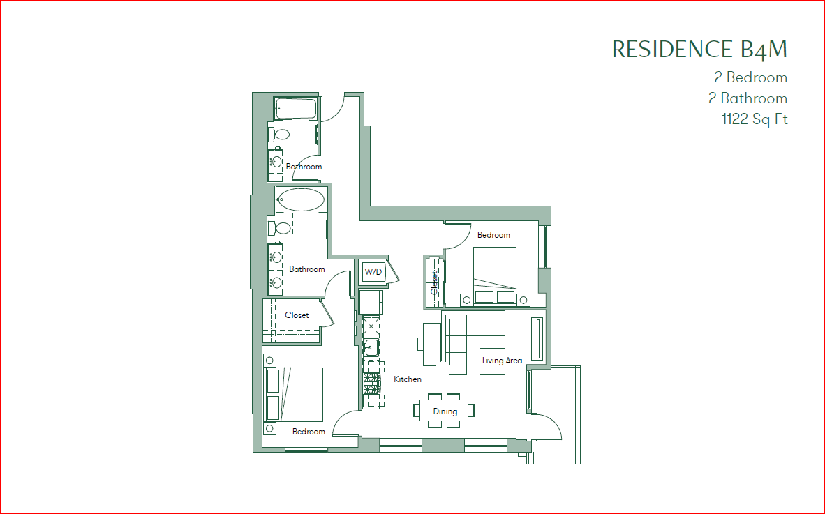 Floor Plan - 2x2 A