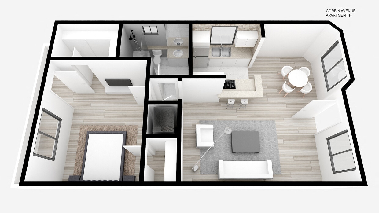 Floor Plan - One Bed ~ One Bath