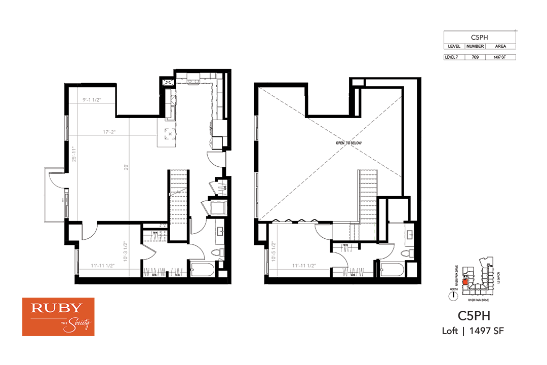 Floor Plan - Two Bedroom Loft C5PH
