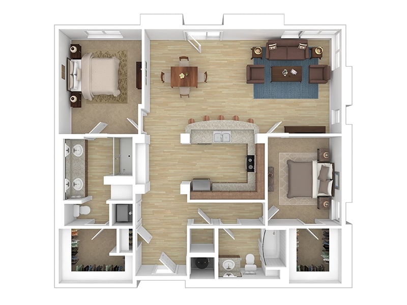 Floor Plan - 2 Bedroom - 1372