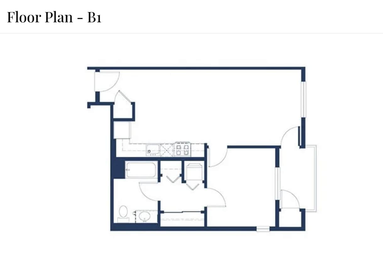Floor Plan -  1 + 1 HOLLYWOOD SIGN VIEW,  LARGE BALCONIES / ...