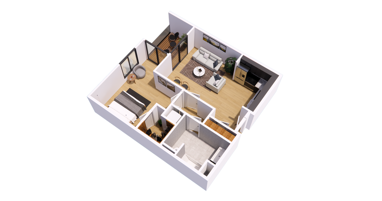 Floor Plan - 1+1 Plan CR-3rd Floor~Back Corner