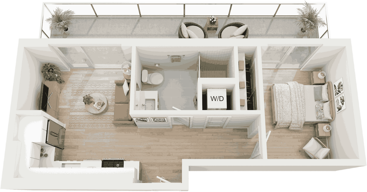 Floor Plan - 1 Bed/1 Bath-A9