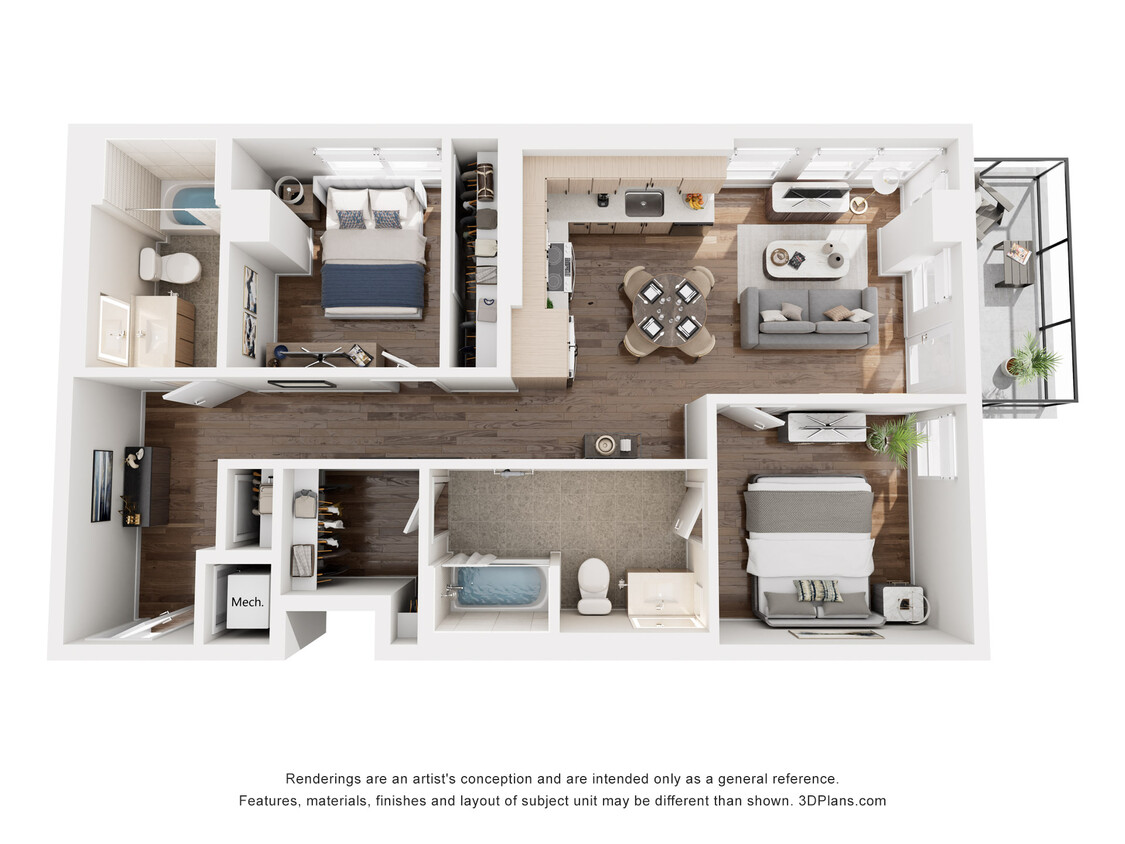 Floor Plan - U2 - 2 Bedroom