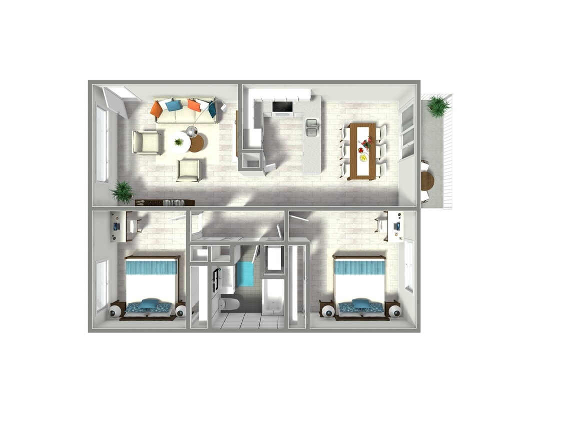 Floor Plan - 2Bed 1Bath