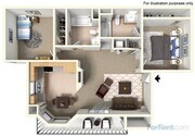 Plan A floor plan 2 bed/ 2 bath - Stonegate