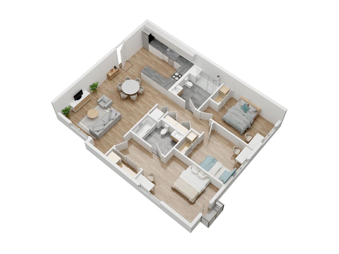 Floor Plan - 4000 Mont Clair Apartments - Unit 306