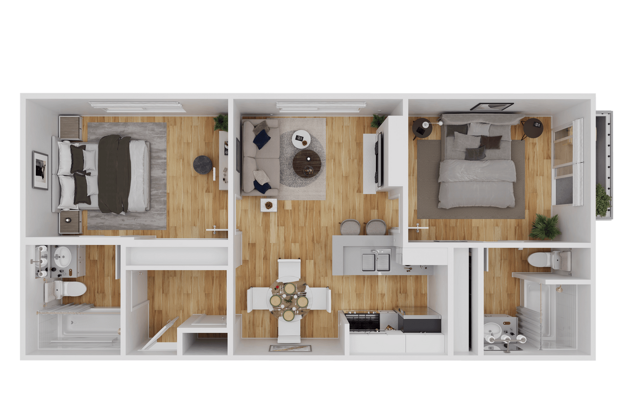 Floor Plan - 2 Bed 2 Bath