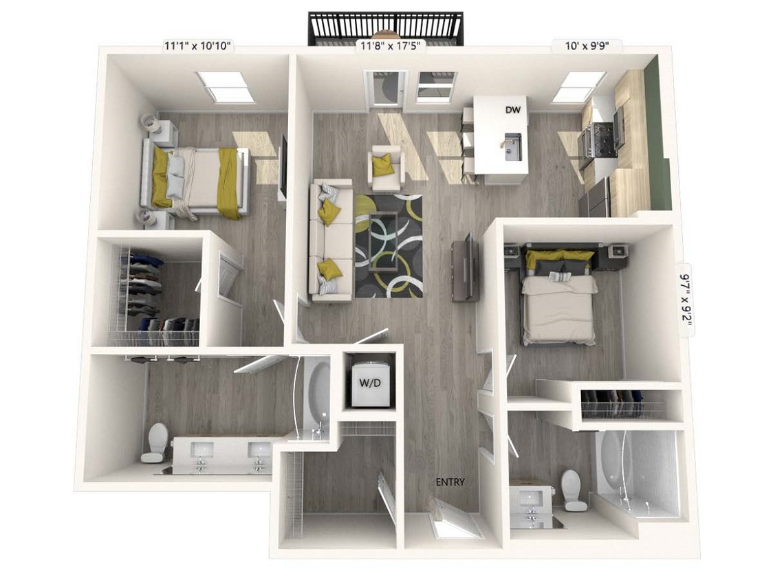 Floor Plan - B1-FinishI-1027sf