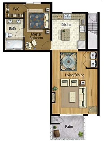 1BR/1BA - 1 Bed, 1 Bath