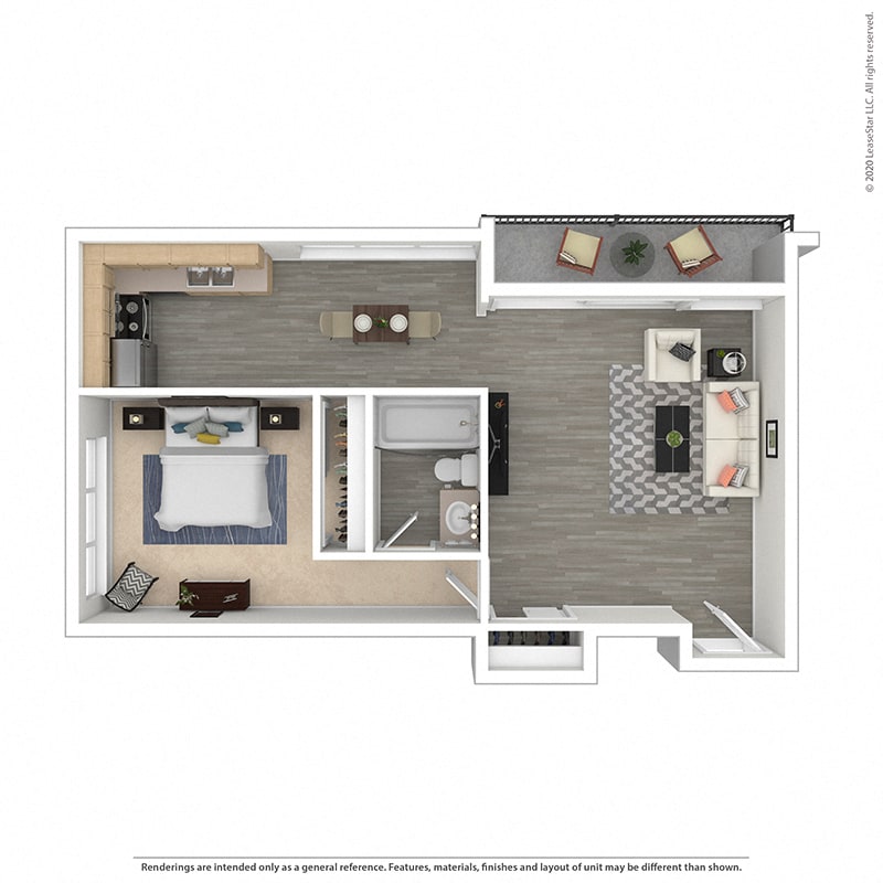 Floor Plan - OneBedroom-PlanM