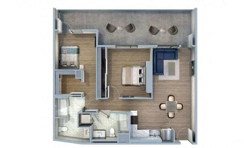 Floor Plan - 2 Bed/2 Bath-2L