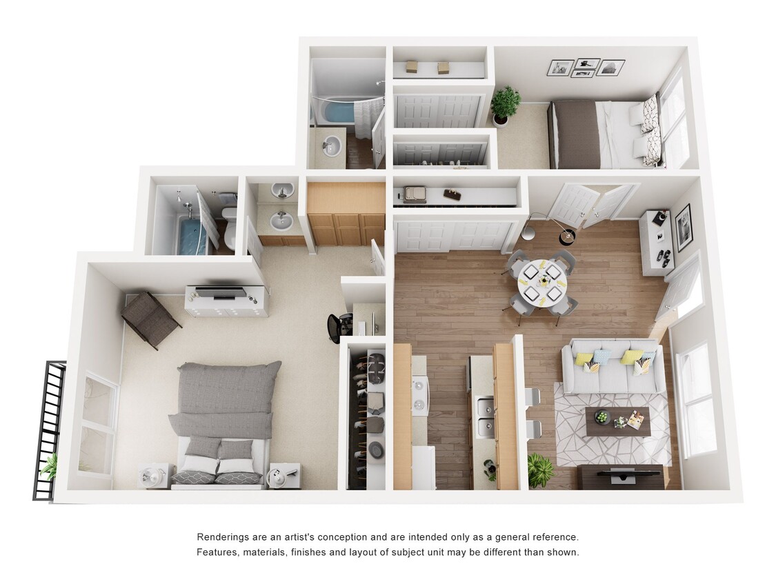 Floor Plan - 2 Bedroom 2 Bath