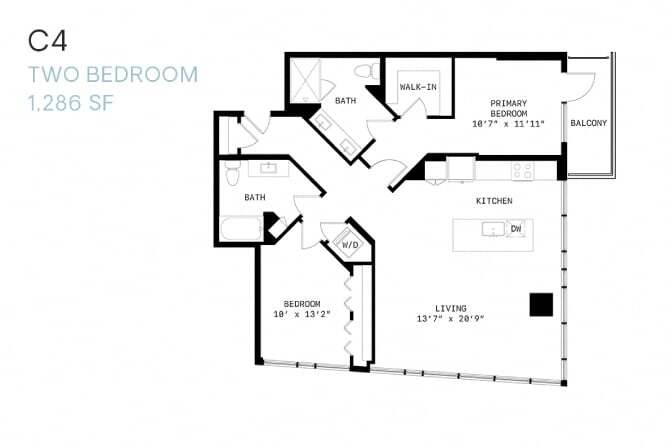 Floor Plan - Two Bedroom C4