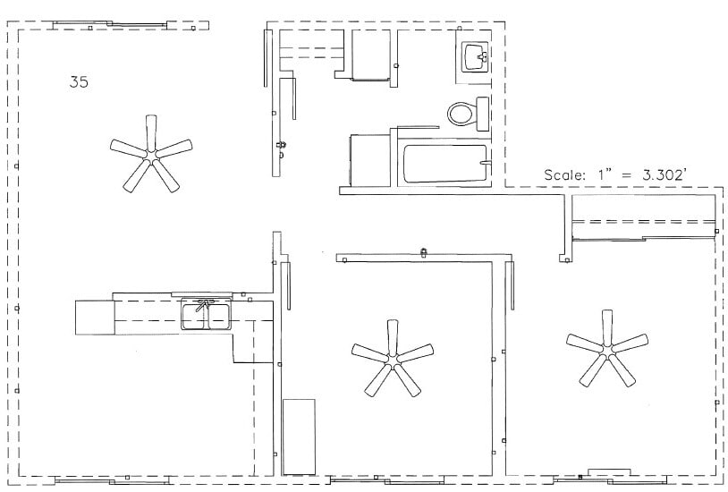 Floor Plan - 1 Bedroom & Den