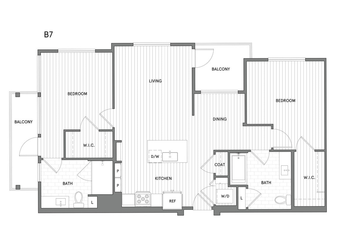 Floor Plan - 2 BR/2 BA
