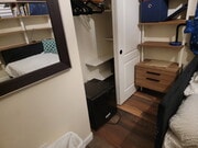 Closet w/ built in shelves for shoes, etc., nightstand w/ open shelves - 1608 Paraiso Dr