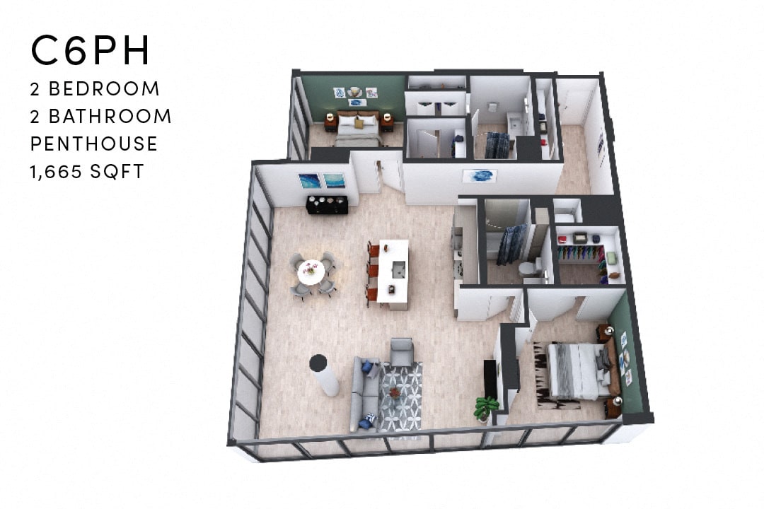 Floor Plan - C6PH 2 Bedroom