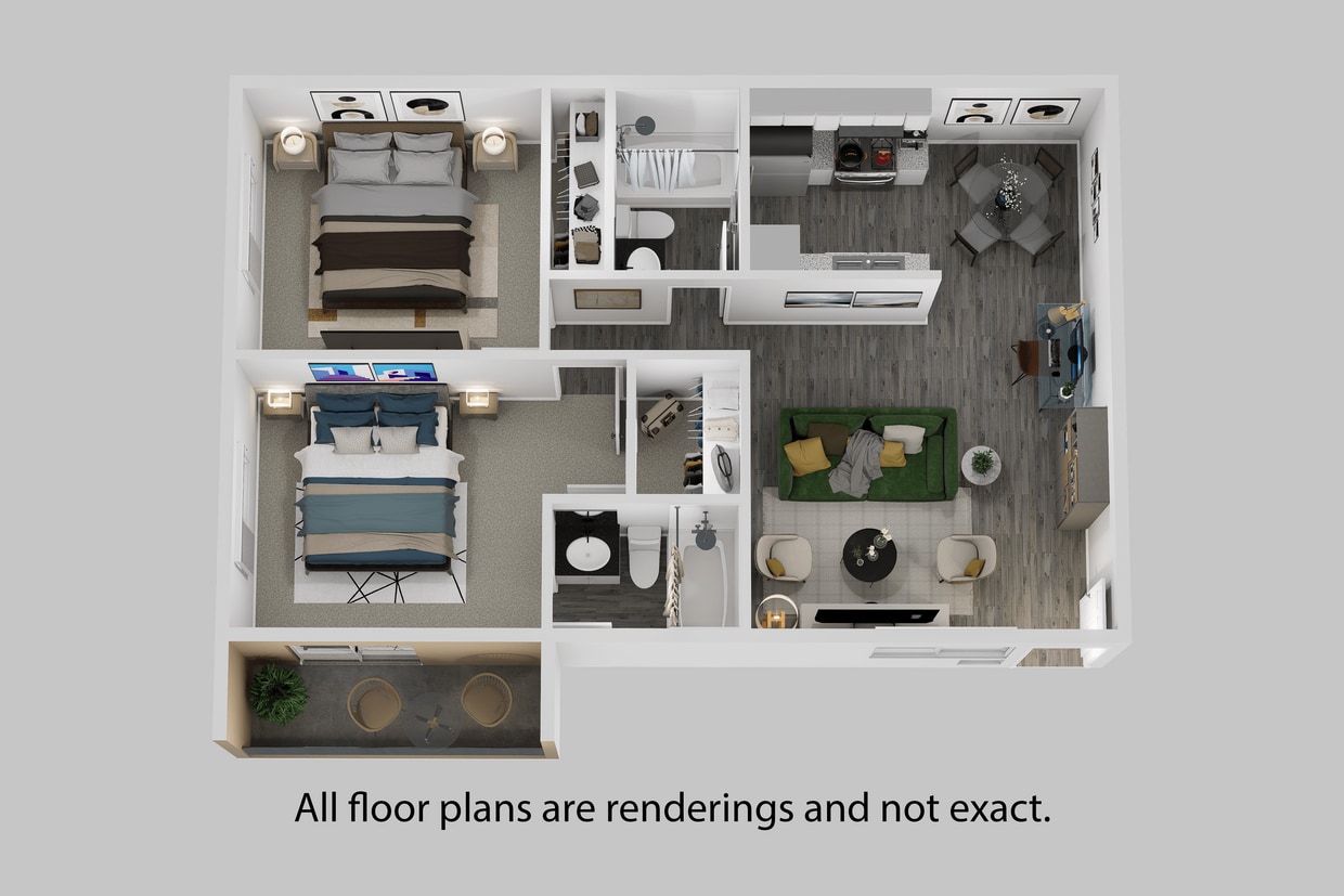 Floor Plan - 2 Bedroom + 2 Bath