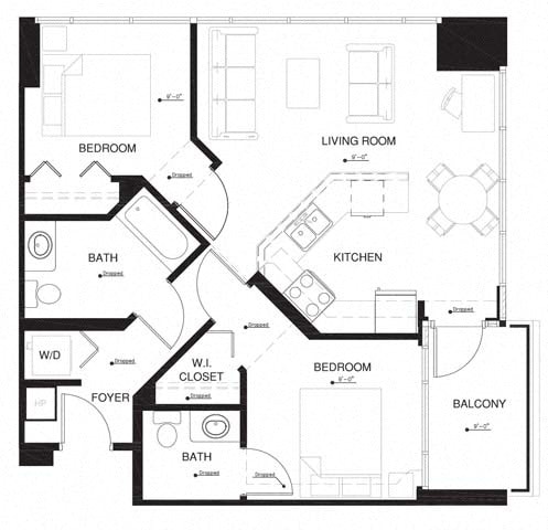 Floor Plan - 2E w Balcony