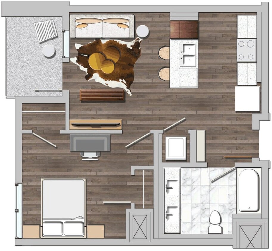 Floor Plan - 1 Bedroom E2