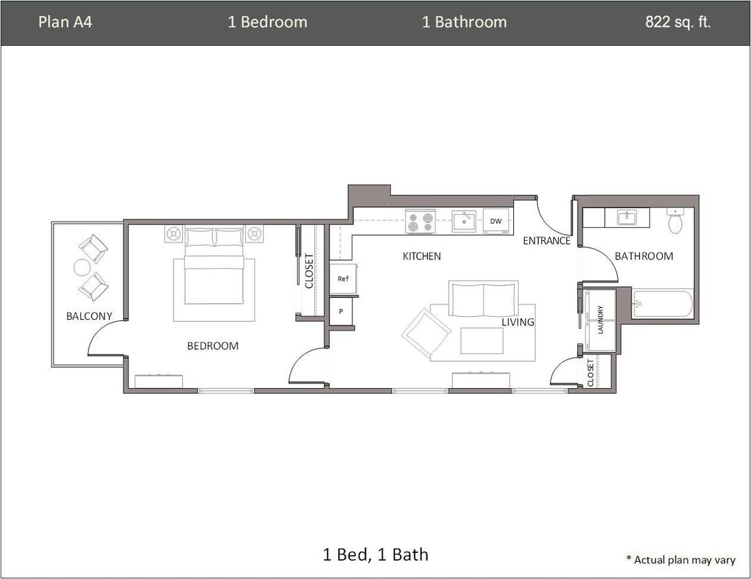 Floor Plan - 1 Bedroom A4