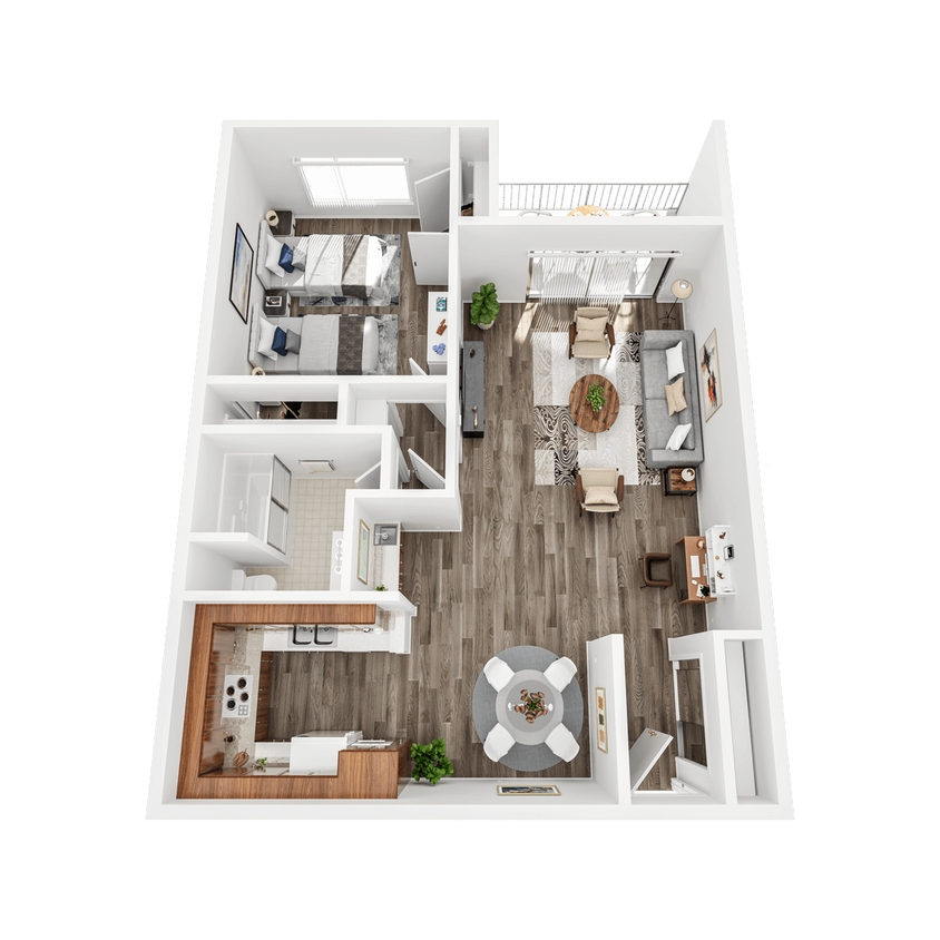 Floor Plan - 1 Bedroom, 1 Bath