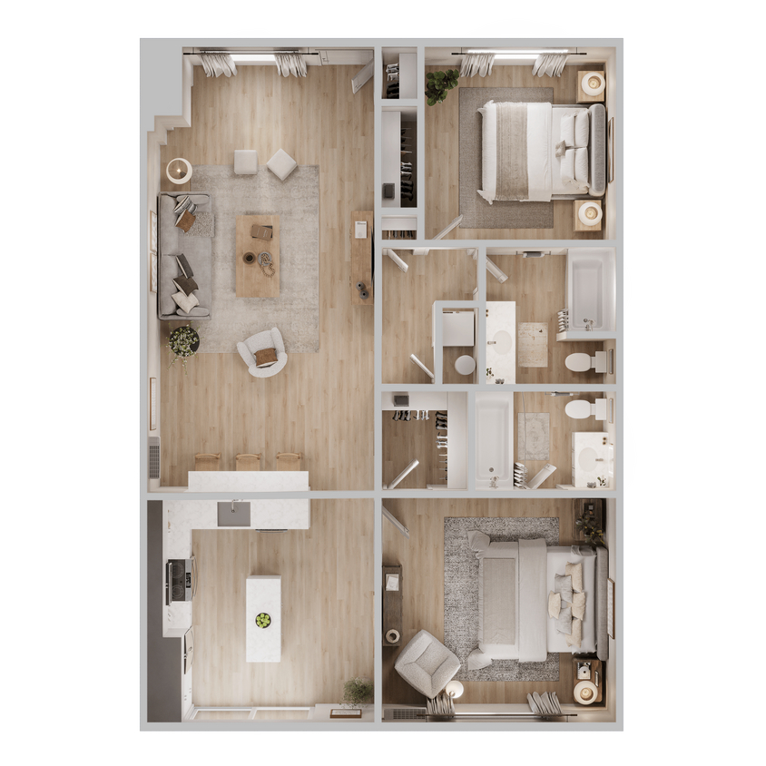 Floor Plan - 2x2B