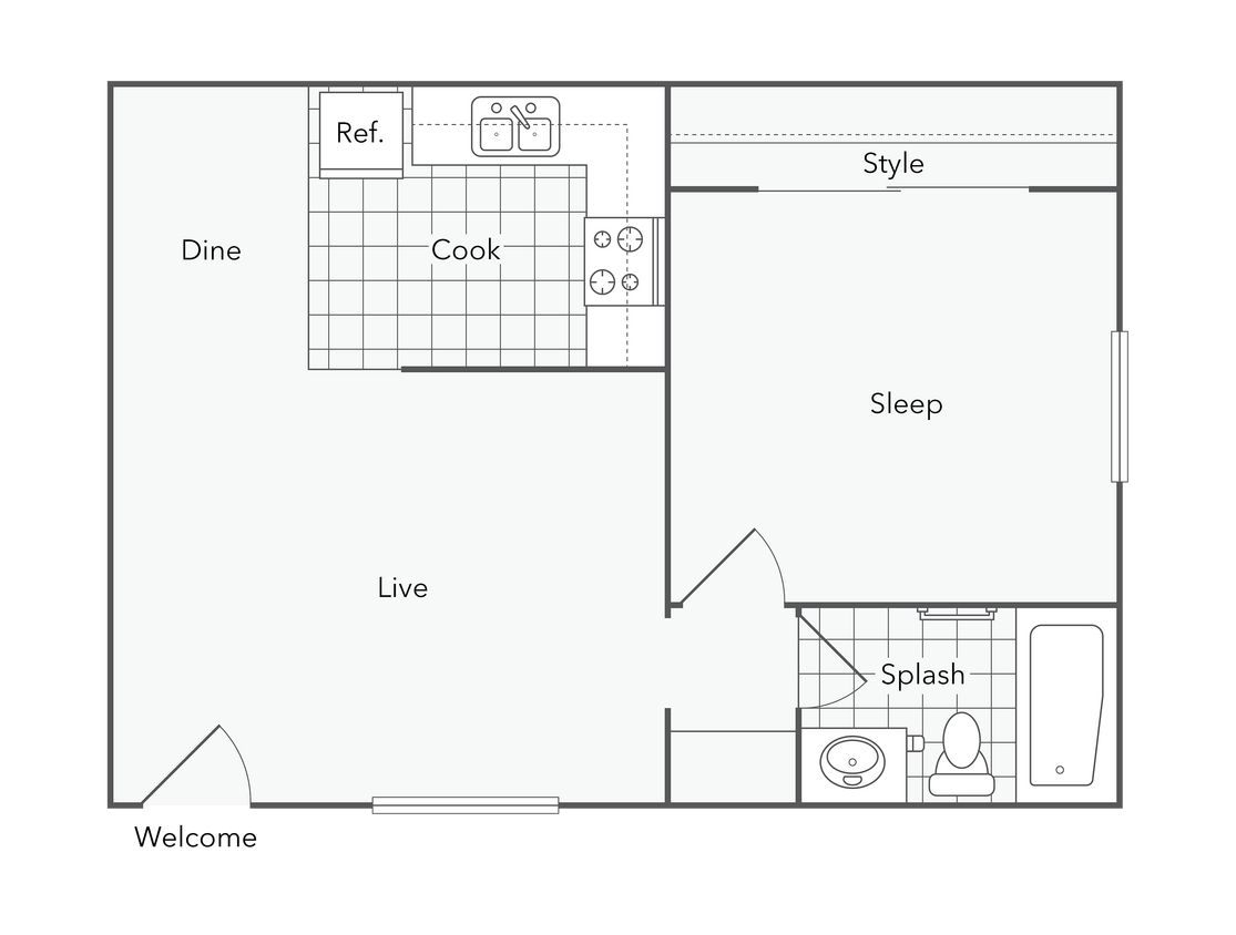 Genesee | 1-Bedroom Floorplan - Genesee