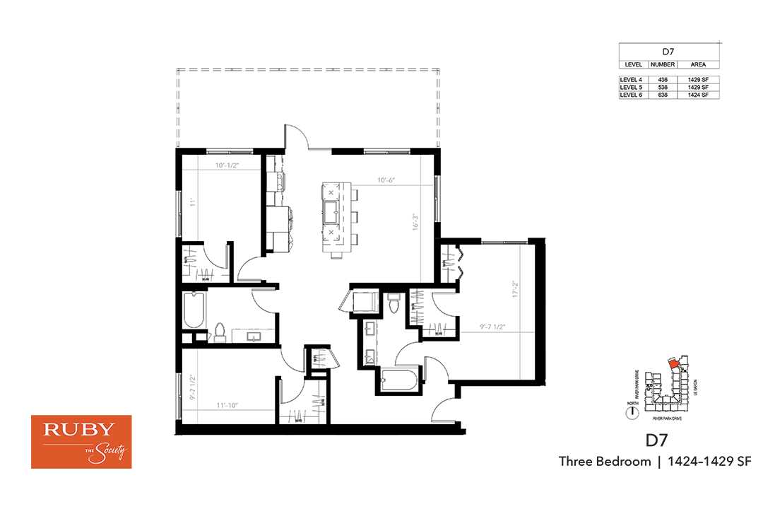 Floor Plan - Three Bedroom D7